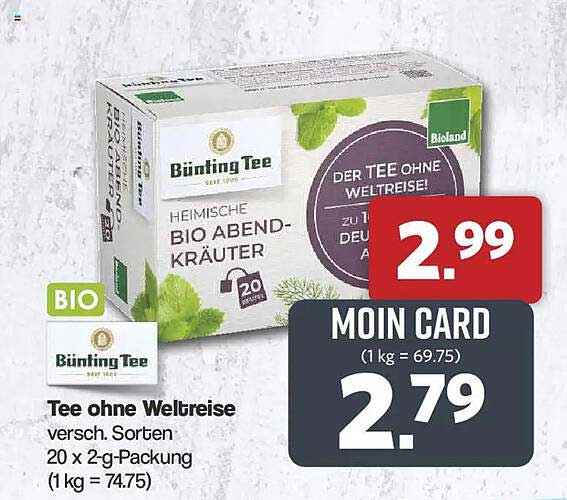 Tee ohne Weltreise versch. Sorten 20 x 2-g-Packung (1 kg = 74.75)