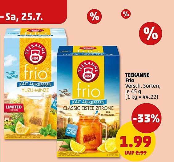 TEEKANNE frio Versch. Sorten, je 45 g (1 kg = 44.22)
