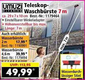 Teleskop-Waschbürste 7 m