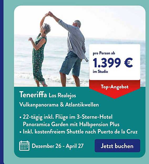 Teneriffa Los Realejos Vulkanpanorama & Atlantikwellen