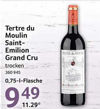 Tertre du Moulin Saint-Emilion Grand Cru trocken 360 945 0,75-l-Flasche