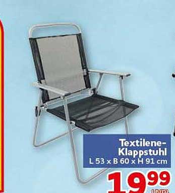 Textilene-Klappstuhl L 53 x B 60 x H 91 cm