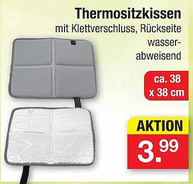 Thermositzkissen mit Klettverschluss, Rückseite wasser-abweisend
