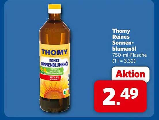 Thomy Reines Sonnenblumenöl 750-ml-Flasche (1 l = 3.32)