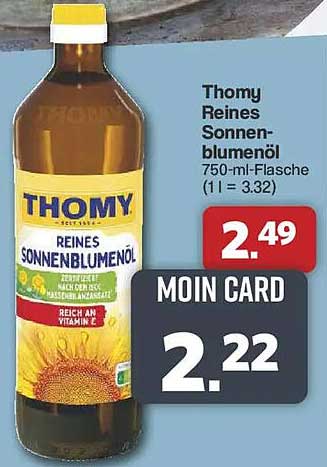 Thomy Reines Sonnenblumenöl 750-ml-Flasche (1 l = 3,32)