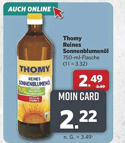Thomy Reines Sonnenblumenöl 750-ml-Flasche (1 l = 3.32)