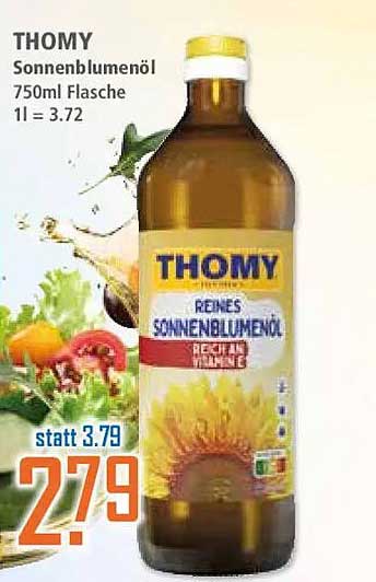 THOMY Sonnenblumenöl 750ml Flasche 1l = 3.72
