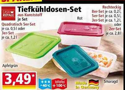 Tiefkühldosen-Set aus Kunststoff je Set
