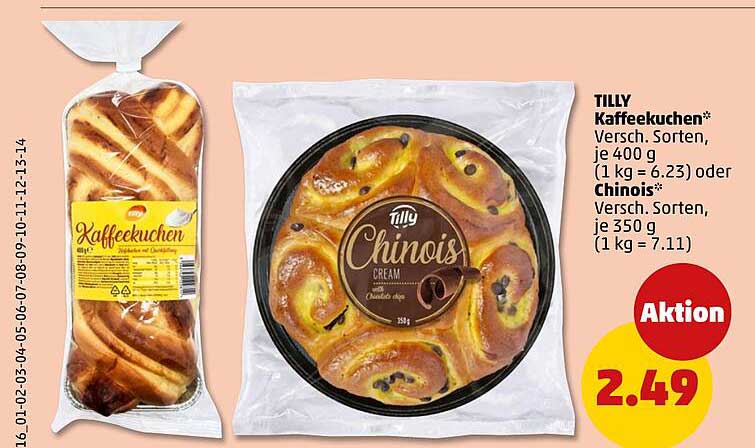 TILLY Kaffeekuchen* Versch. Sorten, je 400 g (1 kg = 6.23) oder Chinois* Versch. Sorten, je 350 g (1 kg = 7.11)