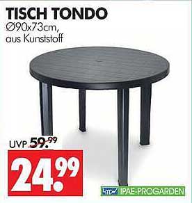 TISCH TONDO Ø90x73cm, aus Kunststoff