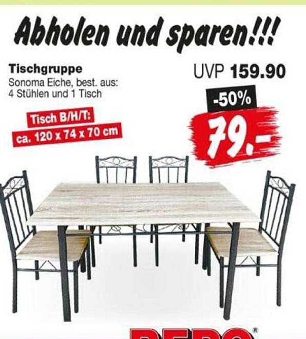 Tischgruppe Sonoma Eiche, best. aus: 4 Stühlen und 1 Tisch