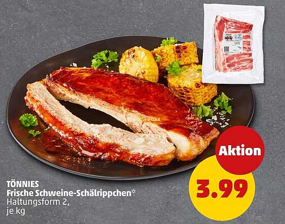 TÖNNIES Frische Schweine-Schälrippchen* Haltungsform 2, je kg