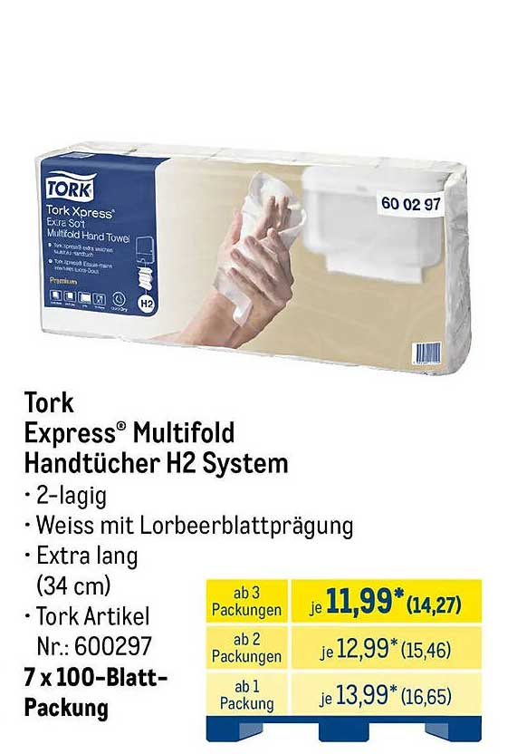 Tork Express® Multifold Handtücher H2 System