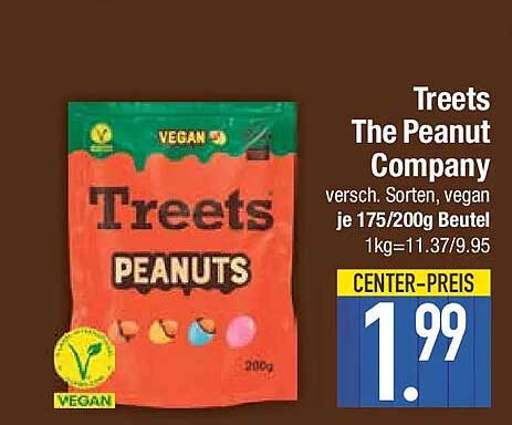 Treets The Peanut Company versch. Sorten, vegan je 175/200g Beutel