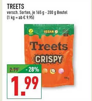 TREETS versch. Sorten, je 165 g - 200 g Beutel (1 kg = ab € 9,95)
