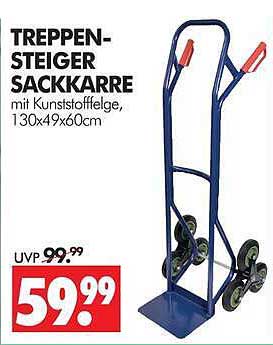 TREPPEN-STEIGER SACKKARRE mit Kunststofffelge, 130x49x60cm