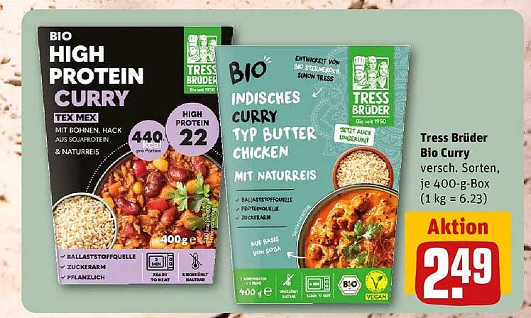 Tress Brüder Bio Curry versch. Sorten, je 400-g-Box (1 kg = 6.23)