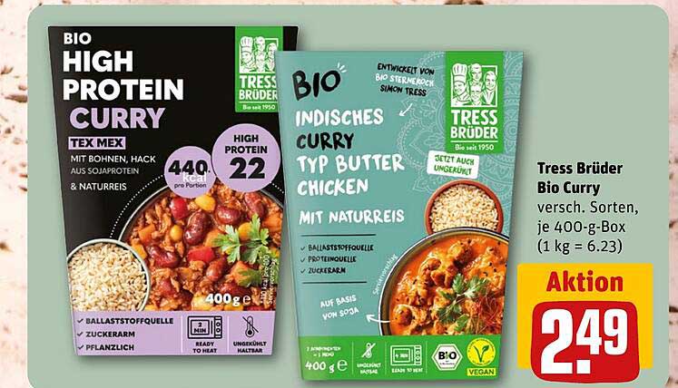 Tress Brüder Bio Curry versch. Sorten, je 400-g-Box (1 kg = 6.23)