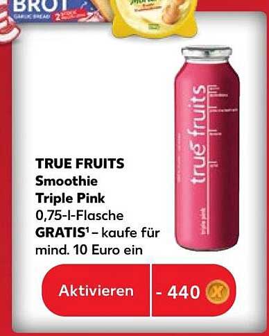 TRUE FRUITS Smoothie Triple Pink 0,75-l-Flasche GRATIS¹ – kaufe für mind. 10 Euro ein
