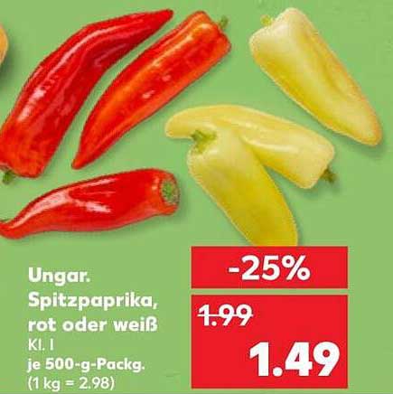 Ungar. Spitzpaprika, rot oder weiß