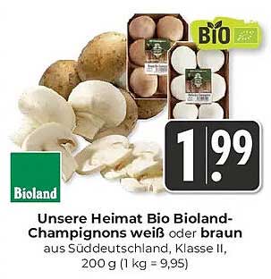 Unsere Heimat Bio Bioland-Champignons weiß oder braun