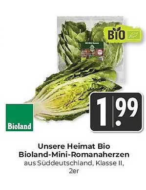 Unsere Heimat Bio Bioland-Mini-Romanaherzen aus Süddeutschland, Klasse II, 2er