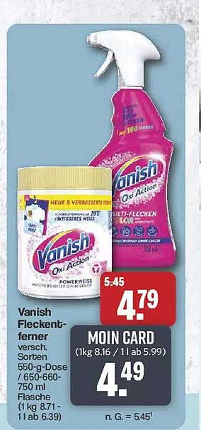 Vanish Fleckentferner versch. Sorten 550-g-Dose / 650-660-750 ml Flasche