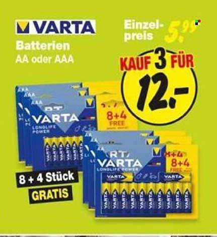VARTA Batterien AA oder AAA