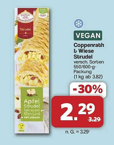 VEGAN Coppenrath & Wiese Strudel versch. Sorten 550/600-g-Packung (1 kg ab 3.82)
