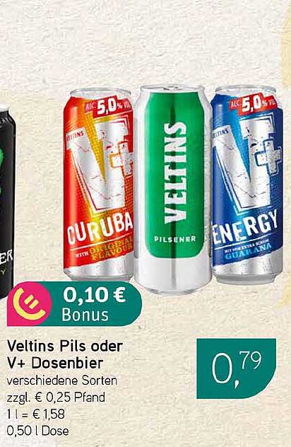 Veltins Pils oder V+ Dosenbier