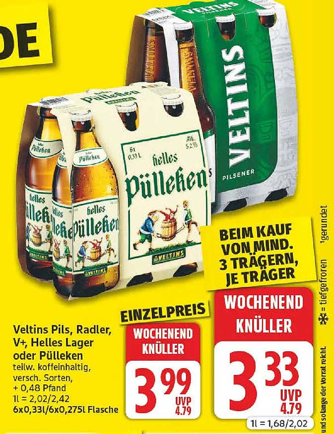 Veltins Pils, Radler, V+, Helles Lager oder Pülleken