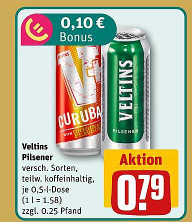 Veltins Pilsener versch. Sorten, teilw. koffeinhaltig, je 0,5-L-Dose (1 l = 1.58) zzgl. 0.25 Pfand