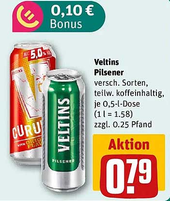 Veltins Pilsener versch. Sorten, teilw. koffeinhaltig, je 0,5-l-Dose