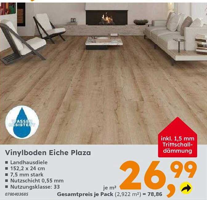 Vinylboden Eiche Plaza