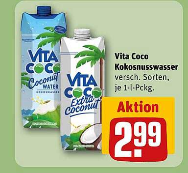 Vita Coco Kokosnusswasser versch. Sorten, je 1-l-Pckg.
