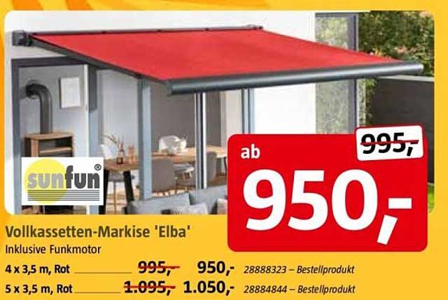 Vollkassetten-Markise 'Elba' inklusive Funkmotor