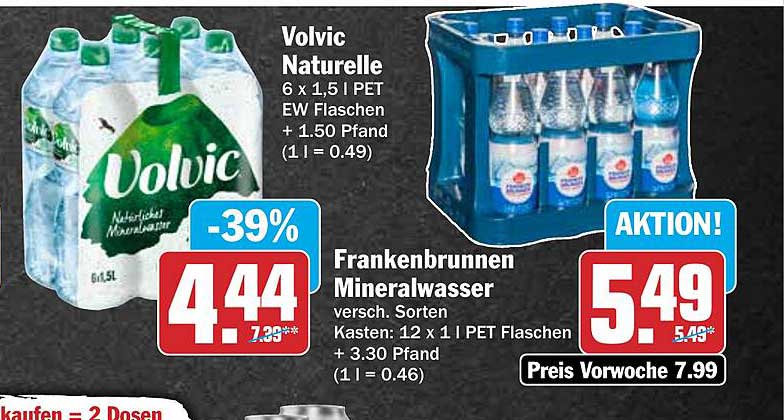 Volvic Naturelle 6 x 1,5 l PET EW Flaschen + 1.50 Pfand (1 l = 0.49)
