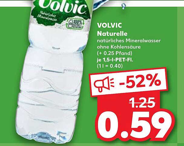 VOLVIC Naturelle natürliches Mineralwasser ohne Kohlensäure (+ 0.25 Pfand) je 1,5-l-PET-Fl. (1 l = 0.40)