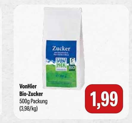 VonHier Bio-Zucker 500g Packung (3,98/kg)