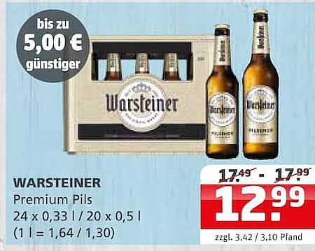 WARSTEINER Premium Pils 24 x 0,33 l / 20 x 0,5 l