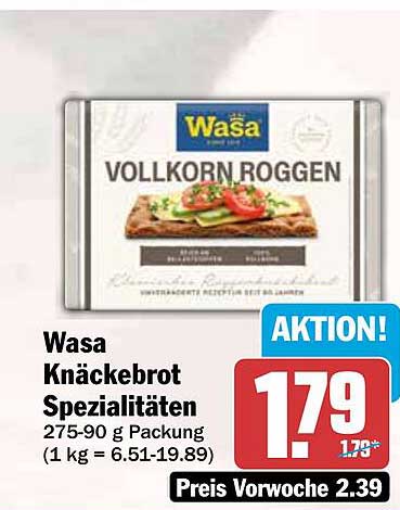 Wasa Knäckebrot Spezialitäten 275-90 g Packung (1 kg = 6.51-19.89)