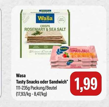 Wasa Tasty Snacks oder Sandwich*