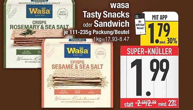 wasa Tasty Snacks oder Sandwich