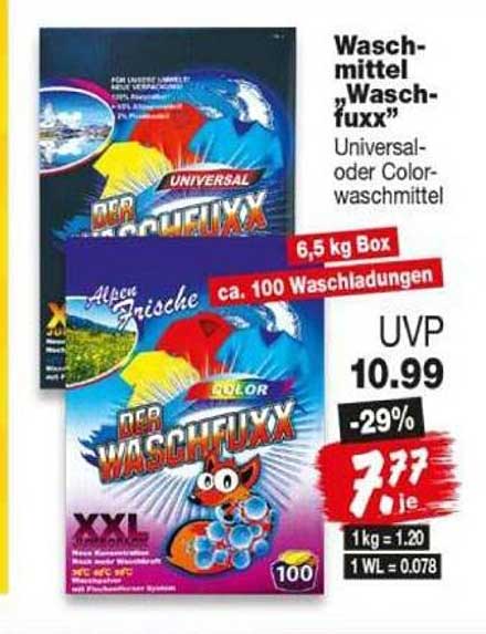 Waschmittel „Wasch-fuxx“ Universal- oder Color-Waschmittel