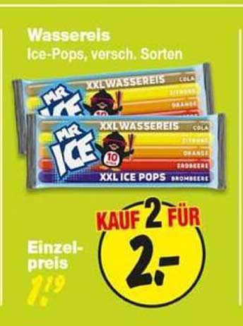 Wassereis Ice-Pops, versch. Sorten