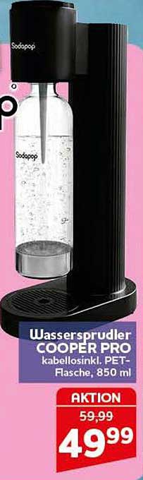 Wassersprudler COOPER PRO kabellosiinkl. PET-Flasche, 850 ml