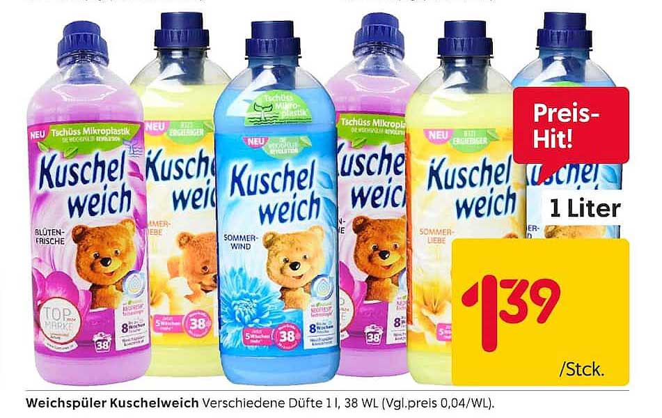 Weichspüler Kuschelweich Verschiedene Düfte 1 l, 38 WL