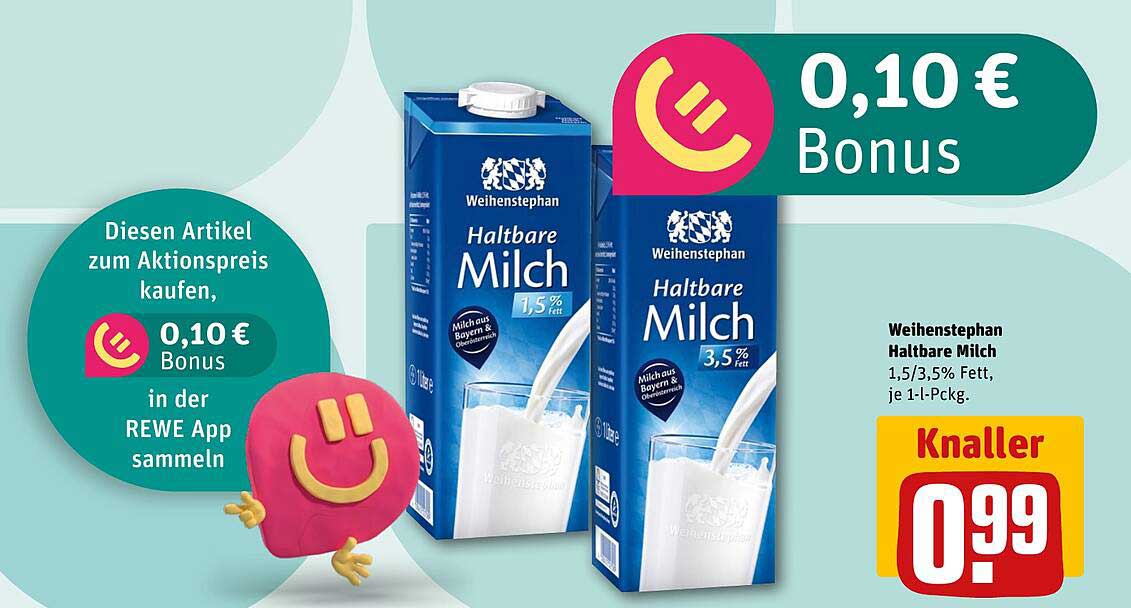 Weihenstephan Haltbare Milch 1,5/3,5% Fett, je 1-l-Packg.