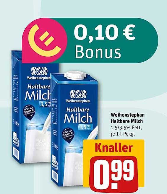 Weihenstephan Haltbare Milch 1,5/3,5% Fett, je 1-l-Packg.
