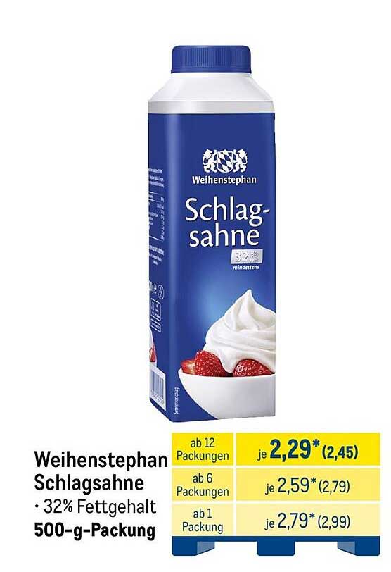 Weihenstephan Schlagsahne • 32% Fettgehalt 500-g-Packung